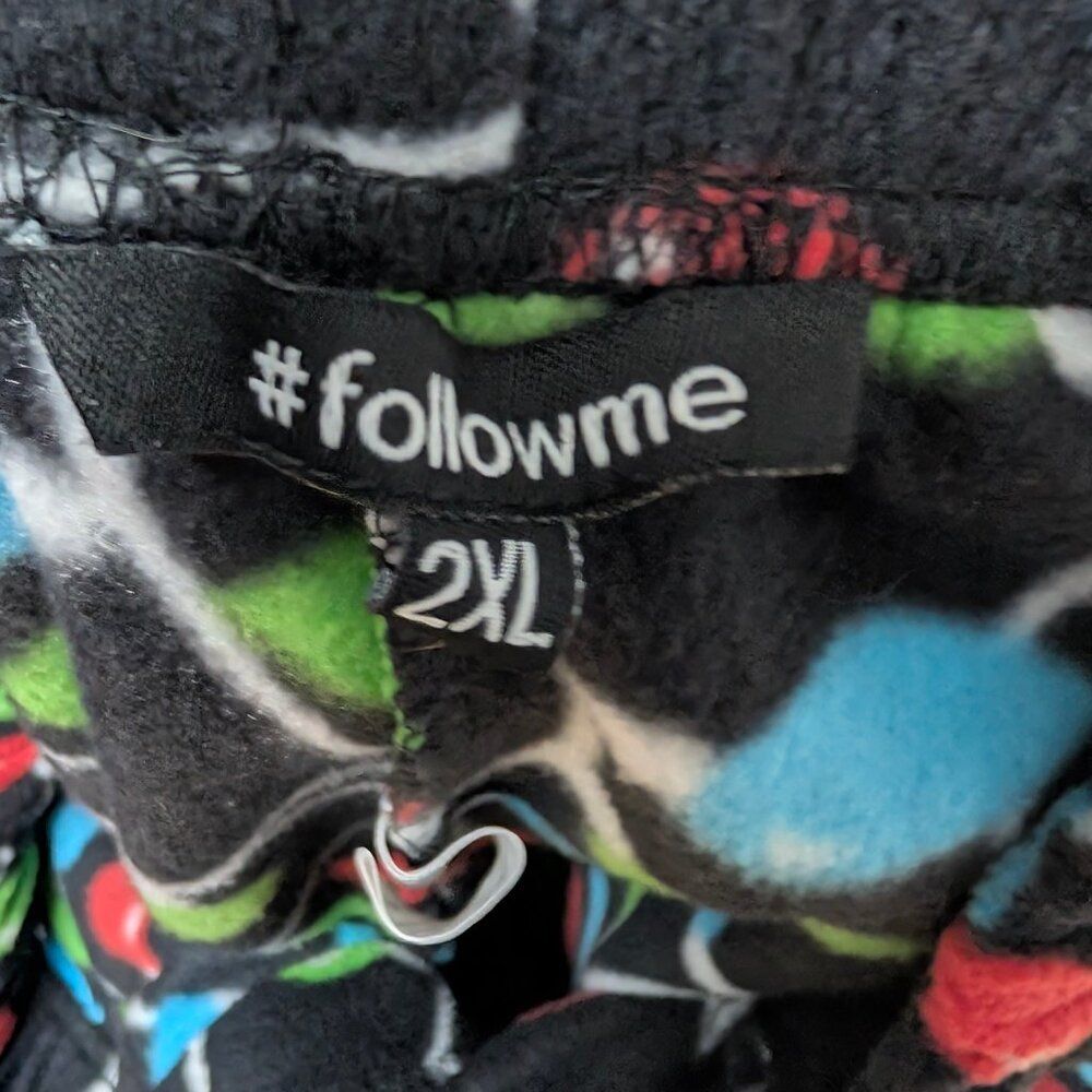 #followme Colorful Christmas Lights Men's Pajama Pants Size 2X - Picture 5 of 7